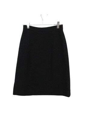 Chanel Skirt Tweed Fitted Knee-Length Black
